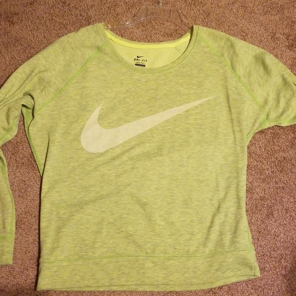 Green long sleeve Nike Dri-Fit